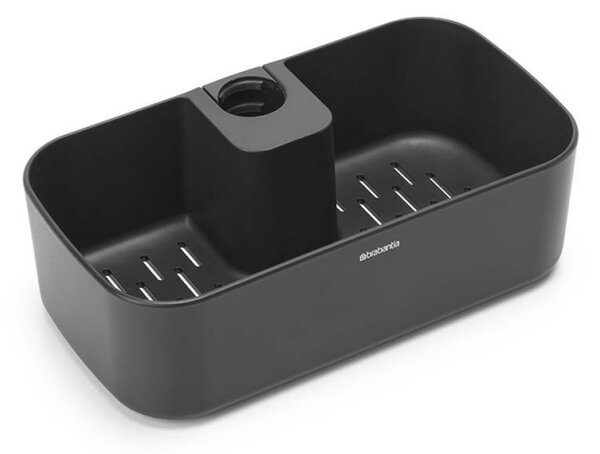 Органайзер за душ Brabantia ReNew 1004186, 7.5х13.3х24.4 см, Дъно с отвори за вода, Устойчивост на корозия, Тъмносив