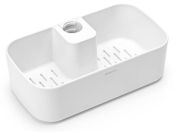 Органайзер за душ Brabantia ReNew 1004187, 7.5х13.3х24.4 см, Дъно с отвори за вода, Устойчивост на корозия, Бял