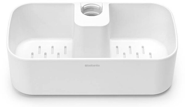 Органайзер за душ Brabantia ReNew 1004187, 7.5х13.3х24.4 см, Дъно с отвори за вода, Устойчивост на корозия, Бял