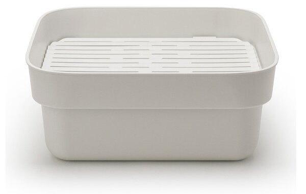 Купа за миене и отцеждане Brabantia 1003316, 16.1 х 37.4 х 34.4 см, Безопасна за съдове с незалепващо покритие, Светлосив