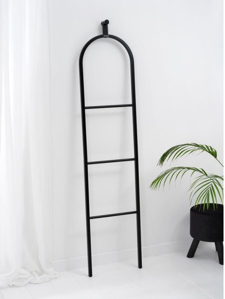 Многофункционална закачалка за дрехи Brabantia Linn 1008927, 3 рафта, Овална част за закачане на сако, Устойчива на корозия, Черен