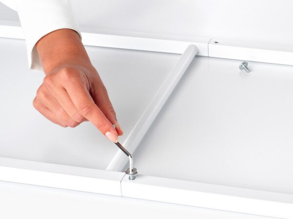 Многофункционална закачалка за дрехи Brabantia Linn 1008928, 3 рафта, Овална част за закачане на сако, Устойчива на корозия, Бял