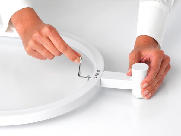 Многофункционална закачалка за дрехи Brabantia Linn 1008928, 3 рафта, Овална част за закачане на сако, Устойчива на корозия, Бял