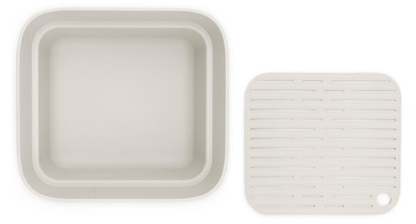 Купа за миене и отцеждане Brabantia 1003316, 16.1 х 37.4 х 34.4 см, Безопасна за съдове с незалепващо покритие, Светлосив