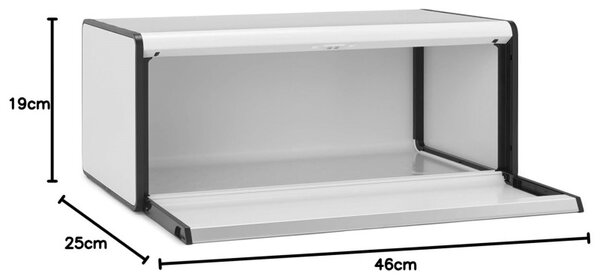 Кутия за хляб Brabantia Fall Front 1003246, 18 л, 46.5х25 см, Стенен монтаж, Без пръстови отпечатъци, Бял