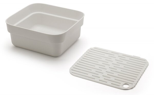 Купа за миене и отцеждане Brabantia 1003316, 16.1 х 37.4 х 34.4 см, Безопасна за съдове с незалепващо покритие, Светлосив