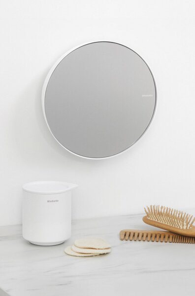 Огледало за стена Brabantia MindSet Mineral 1005691, 5 кратно увеличаване, Магнитна стойка, Устойчиво на корозия, Минерално покритие, Бял