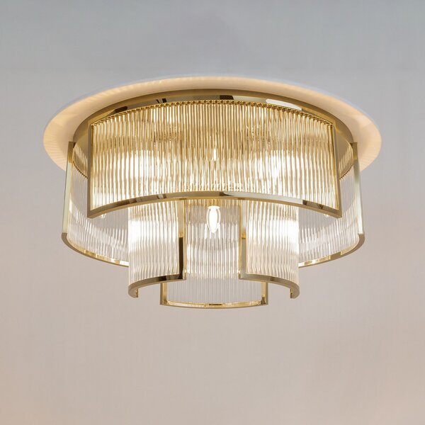 Maytoni Рамка за таван Maytoni, 9 x E14, Ø 65 cm, златна/прозрачна, Затъмняване, Злато / месинг, Дневна/трапезария, Метал, Дизайн