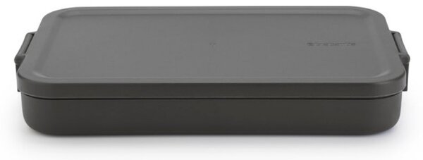 Кутия за храна Brabantia Make&Take 1006284, 1.1 л, До 2 сандвича, Без BPA, Плоска, Тъмносив