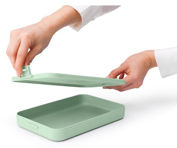 Кутия за храна Brabantia Make&Take 1006285, 1.1 л, До 2 сандвича, Без BPA, Плоска, Зелен