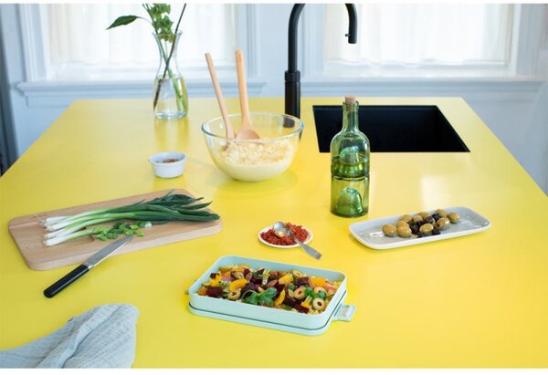 Кутия за храна Brabantia Make&Take 1006285, 1.1 л, До 2 сандвича, Без BPA, Плоска, Зелен