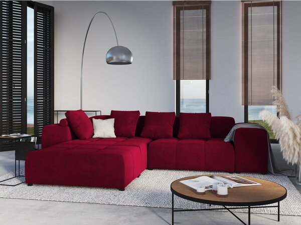 Червен кадифен подлакътник за модулен диван Rome Velvet - Cosmopolitan Design