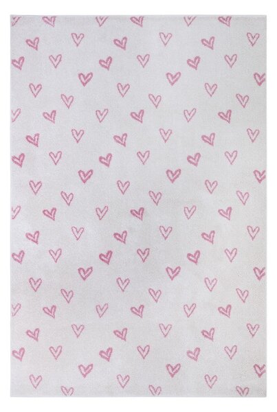 Розово-бял детски килим 120x170 cm Hearts - Hanse Home