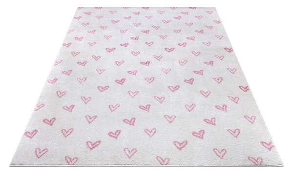 Розово-бял детски килим 120x170 cm Hearts - Hanse Home