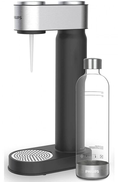 Машина за сода Philips GoZero ADD4902BK/10, 1 л, Регулиране на газировката, Предпазен клапан, Стоманен корпус, Ръчна, Черен
