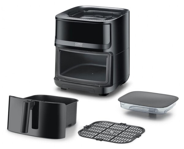 Фритюрник с горещ въздух и пара Caso AirFry & Steam 700, 1700W, 7 л, 10 програми, 60-200°C, Таймер, Прозорец, Напомняне, Черен