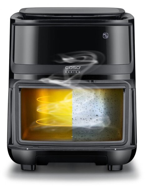 Фритюрник с горещ въздух и пара Caso AirFry & Steam 700, 1700W, 7 л, 10 програми, 60-200°C, Таймер, Прозорец, Напомняне, Черен