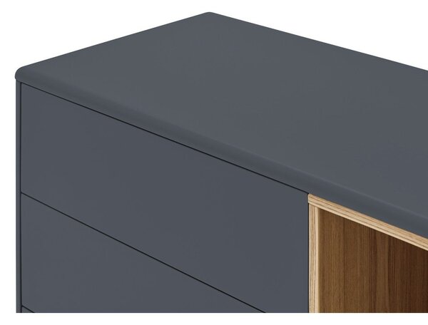 Тъмно сив нисък скрин 180x76 cm Corvo - Teulat