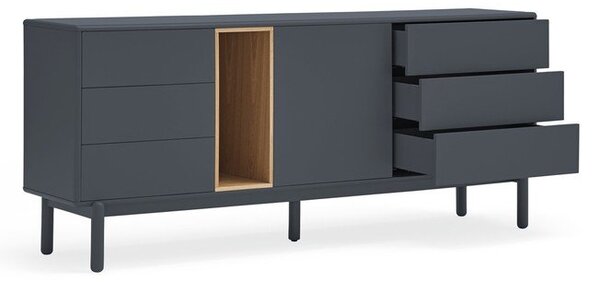 Тъмно сив нисък скрин 180x76 cm Corvo - Teulat