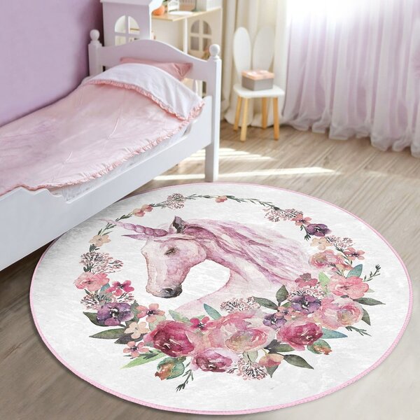 Розов детски килим ø 80 cm Comfort - Mila Home