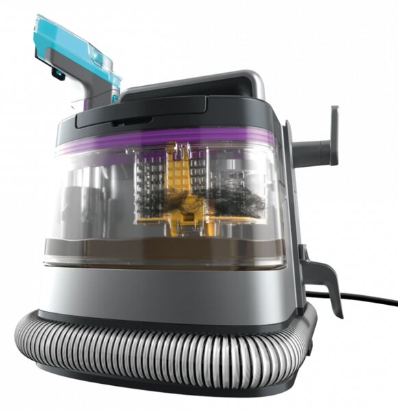Прахосмукачка за петна Shark StainStriker PX250EUT, 450W, 0.72 л, Преносима, Гъвкав маркуч, 4 приставки, Син/розов