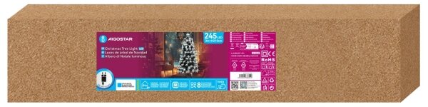 Aigostar - LED външна коледна елха 245xLED/6W/230V/8 функции 210cm IP44 студено бяло