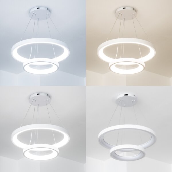 Brilagi - LED полилей на кабел с възможност за димиране FALCON SLIM LED/68W/230V, Ø 50 см, бял + дистанционно управление