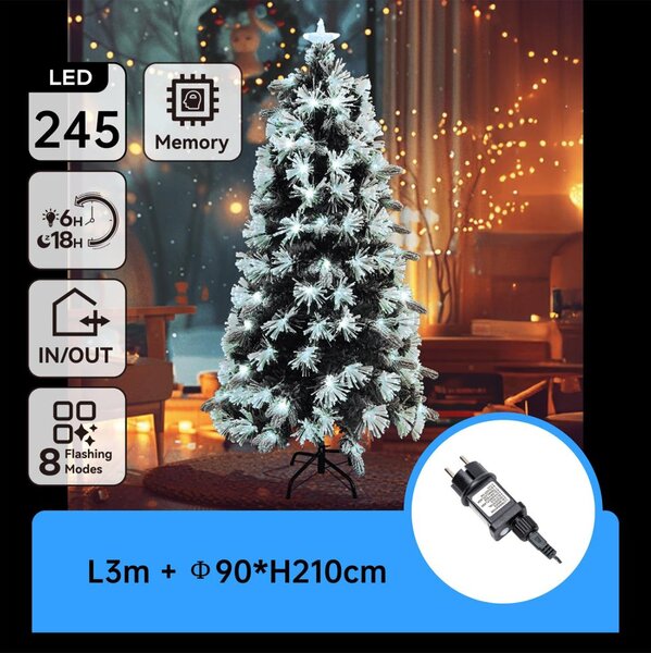 Aigostar - LED външна коледна елха 245xLED/6W/230V/8 функции 210cm IP44 студено бяло