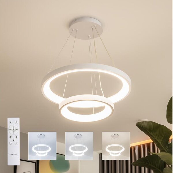 Brilagi - LED полилей на кабел с възможност за димиране FALCON SLIM LED/68W/230V, Ø 50 см, бял + дистанционно управление
