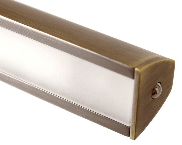 Steinhauer LED стенна лампа Litho, бронз, метал, CCT, ширина 60 см, Затъмняване, Бронзов / античен месинг, Дневна/трапезария, Метал, Стенна ъглова