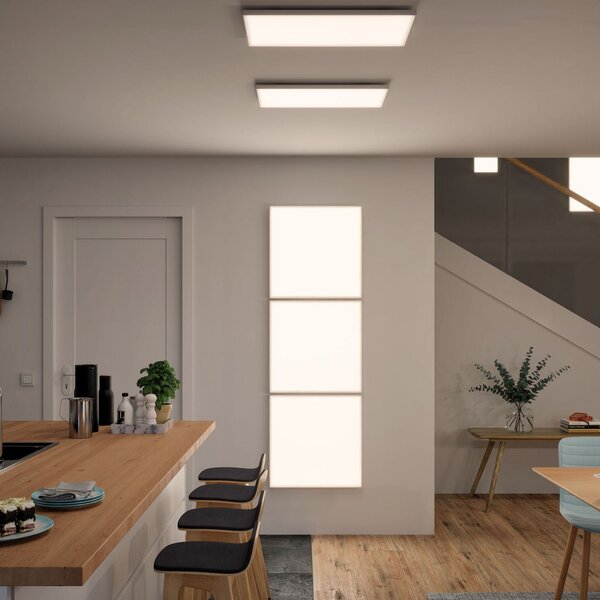 Paulmann Панел Velora LED с 3-степенно затъмняване, 59,5x59,5 cm, Затъмняване, Бял, Дневна/трапезария, Метал, Модерен