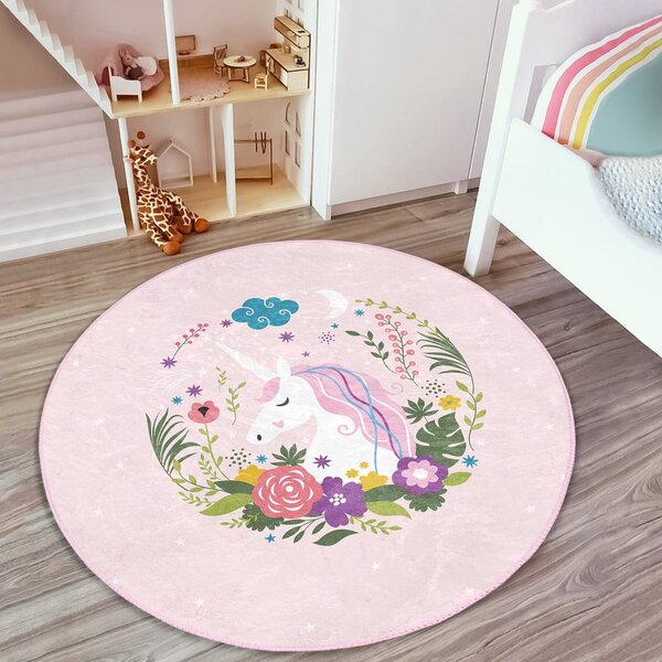 Розов детски килим ø 80 cm Comfort - Mila Home