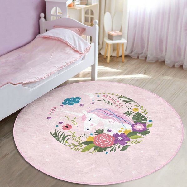 Розов детски килим ø 80 cm Comfort - Mila Home