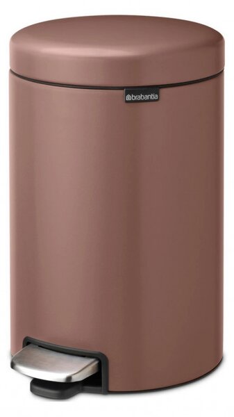 Кош за боклук с педал Brabantia NewIcon 1008845, 12 л, Плавно затваряне, Противоплъзгаща основа, Сатенено покритие, Кафяв
