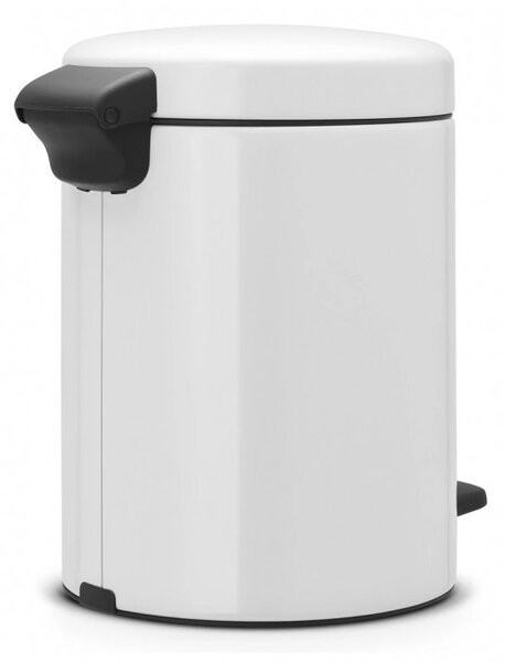 Кош за боклук с педал Brabantia NewIcon 649004, 5 л, Леко затваряне, Противоплъзгаща основа, Бял
