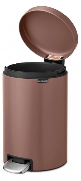 Кош за боклук с педал Brabantia NewIcon 1008845, 12 л, Плавно затваряне, Противоплъзгаща основа, Сатенено покритие, Кафяв
