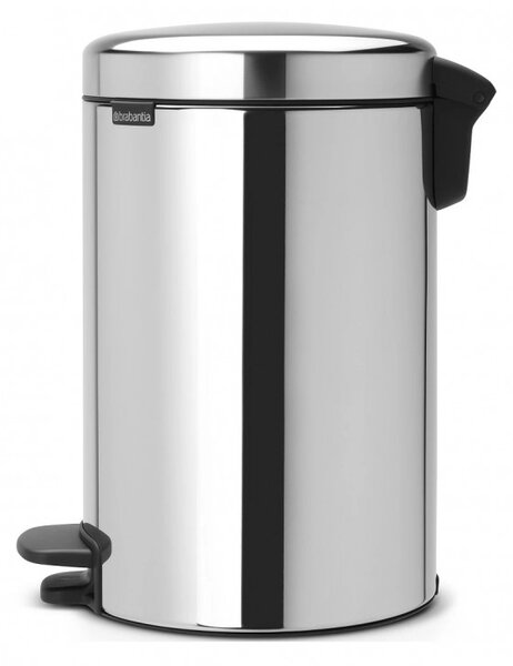 Кош за боклук с педал Brabantia NewIcon 649025, 12 л, Плавно затваряне, Противоплъзгаща основа, Инокс