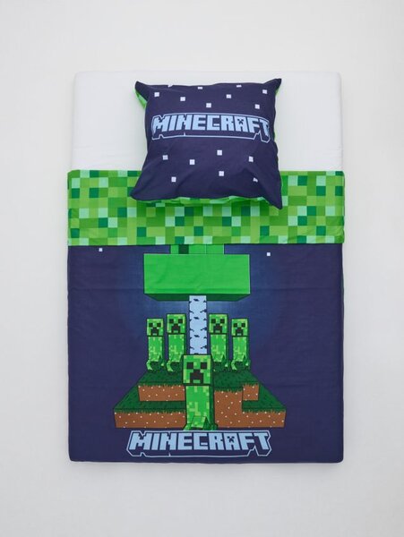 Sinsay - Комплект двустранно детско спално бельо MInecraft - нави