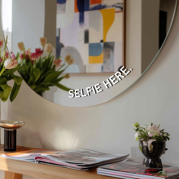 Стикер за огледало S49 – SELFIE HERE. (round) 39x8