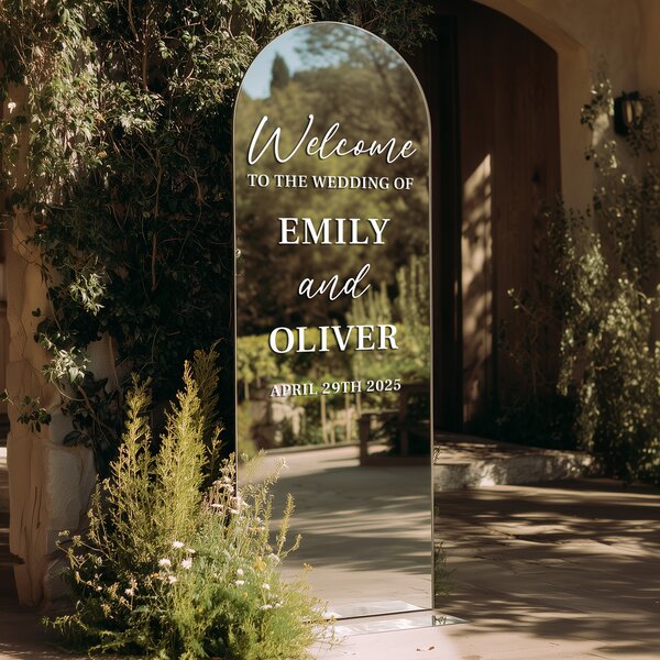 Персонализиран стикер за огледало S50 – Welcome to the wedding of