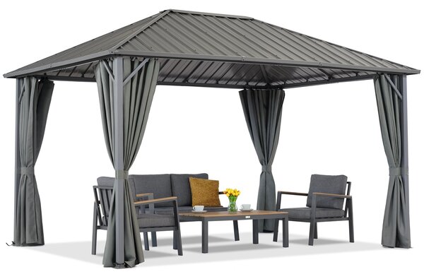 Itaka 3x6 градинска беседка със завеси антрацит Garden Point