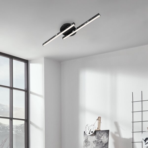 Briloner 3517-025 - LED Полилей за повърхностен монтаж REY 2xLED/6W/230V черен