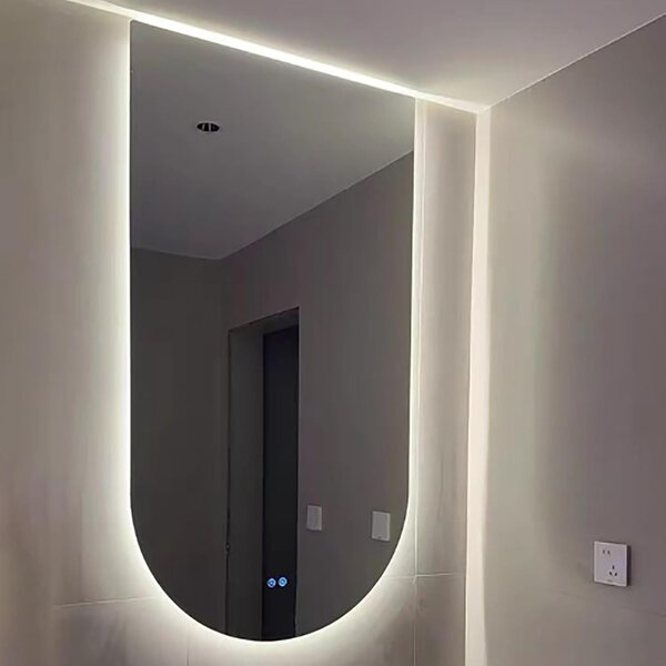 Огледало за баня с LED осветление и функция против изпотяване Фиорео- 55x80 см