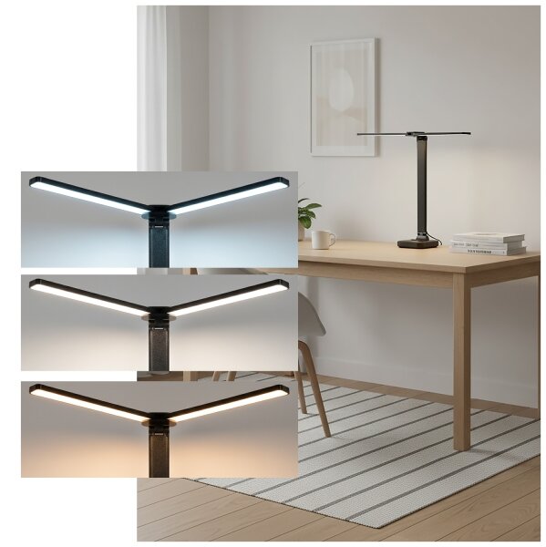 Brilagi - LED димируема настолна лампа MODO DUO LED/8W/5V 3000/4000/6500K черна