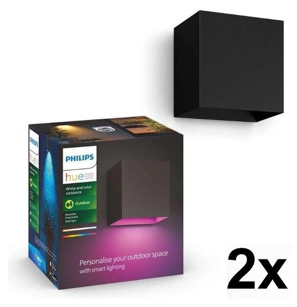 Philips - Комплект 2x LED RGBW димируемо външно осветително тяло Hue RESONATE LED/8W/230V IP44
