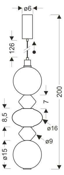 LED полилей на кабел FLORES LED/15W/230V златен/оранжев/кафяв