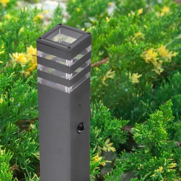 Външна лампа TEKSAS с сензор, 1xE27/12W/230V, IP44, 74 см, антрацит