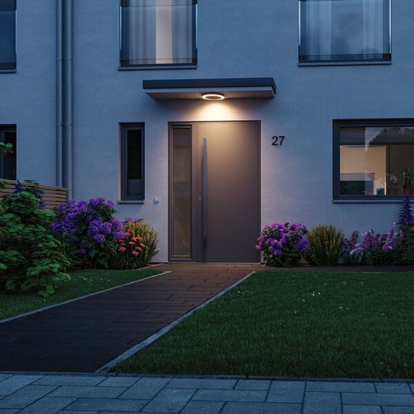 Paulmann Circula LED външно осветление ZigBee антрацит, Затъмняване, Черен, Пластмаса, Модерен