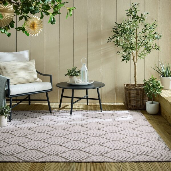 Килим за открито и закрито в цвят слонова кост 80x150 cm Elm Leaf – Flair Rugs
