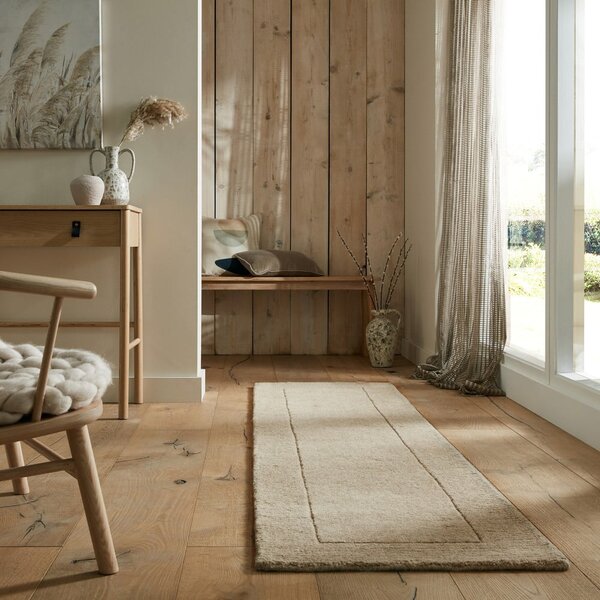 Бежова вълнен пътека 60x230 cm - Flair Rugs